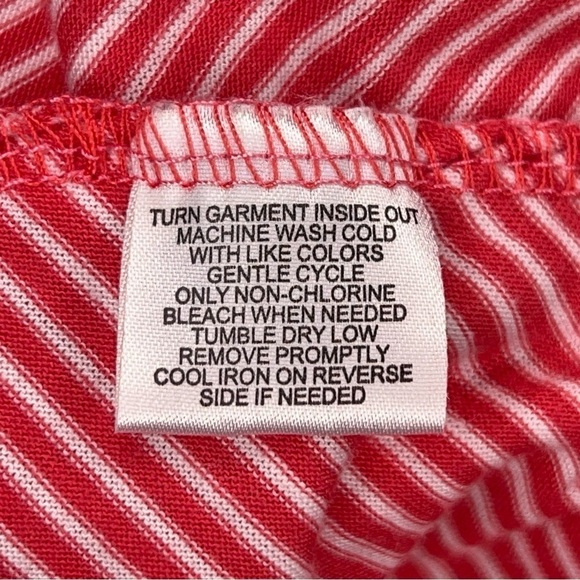 LARGE LENA RED WHITE STRIPED TOP RETRO RUFFLE PINUP STRETCH - Picture 10 of 10